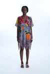 Botanical Print Kaftan Black