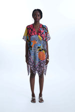 Botanical Print Kaftan Black