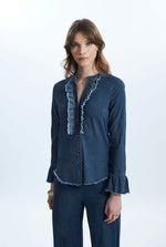 Denim Ruched Shirt