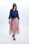 Organza Ruffled Skirt Pink