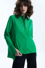 Pearl Detail Shirt Green