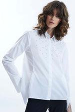 Pearl Detail Shirt White