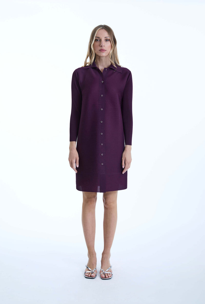 Pleated Purple Dress