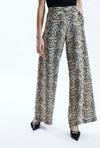 Python Print Trousers Beige