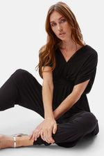 Ruched Jumpsuit Black