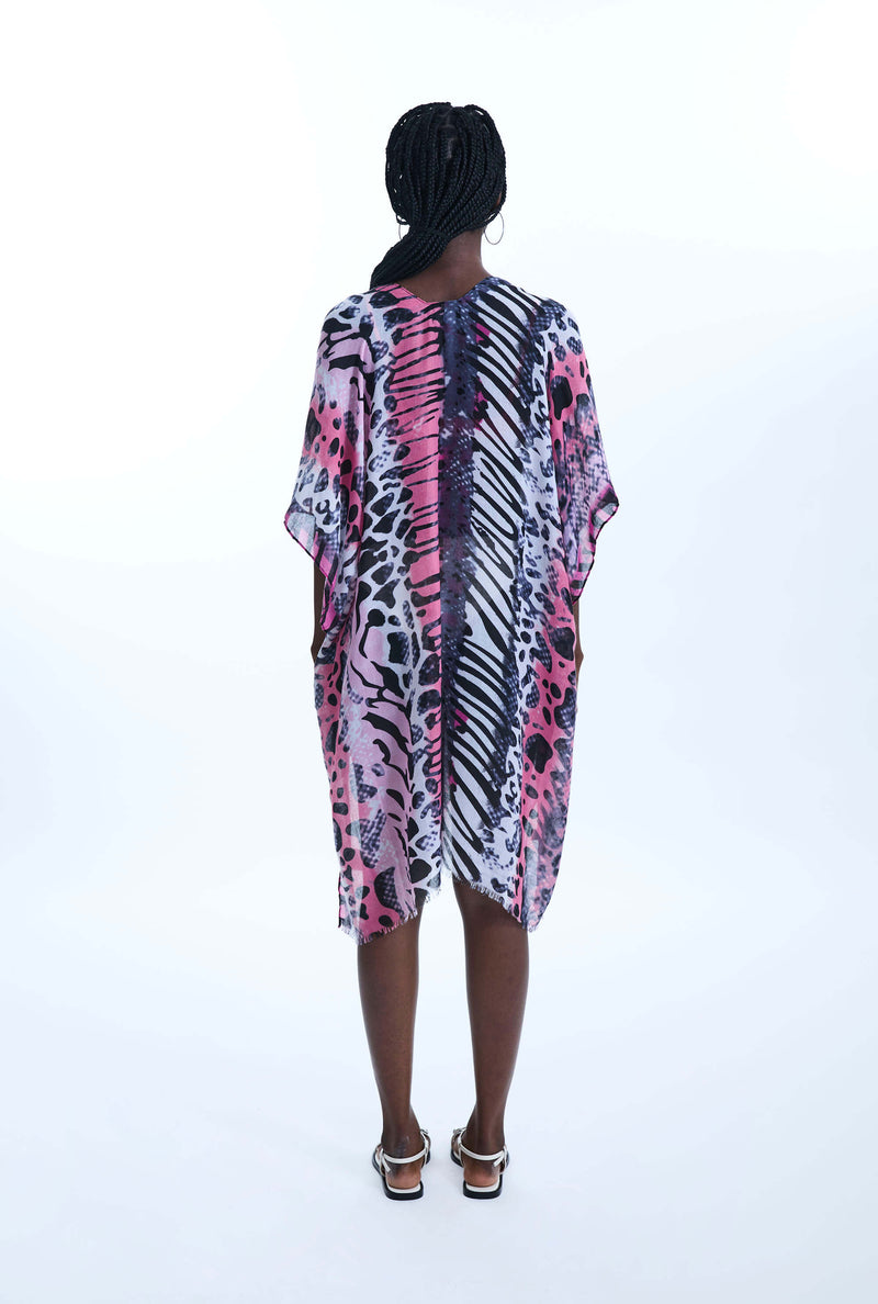 Savage Print Kaftan Pink