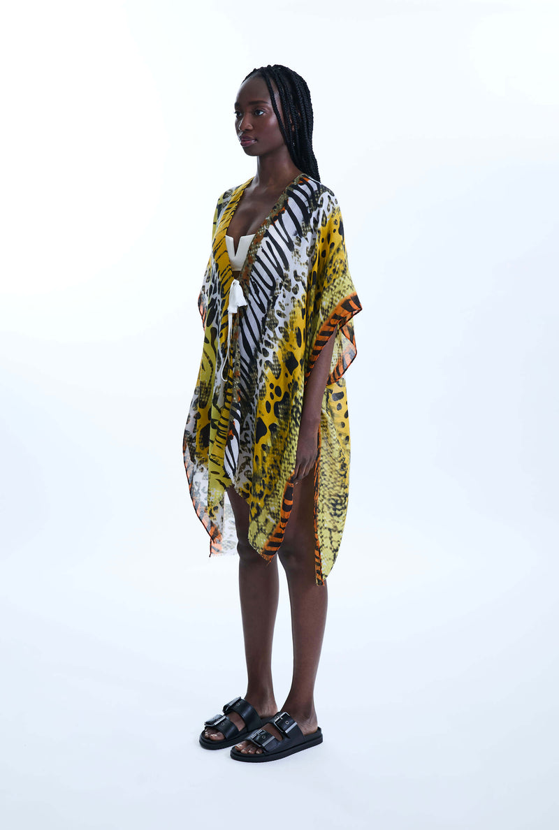 Savage Print Kaftan Yellow