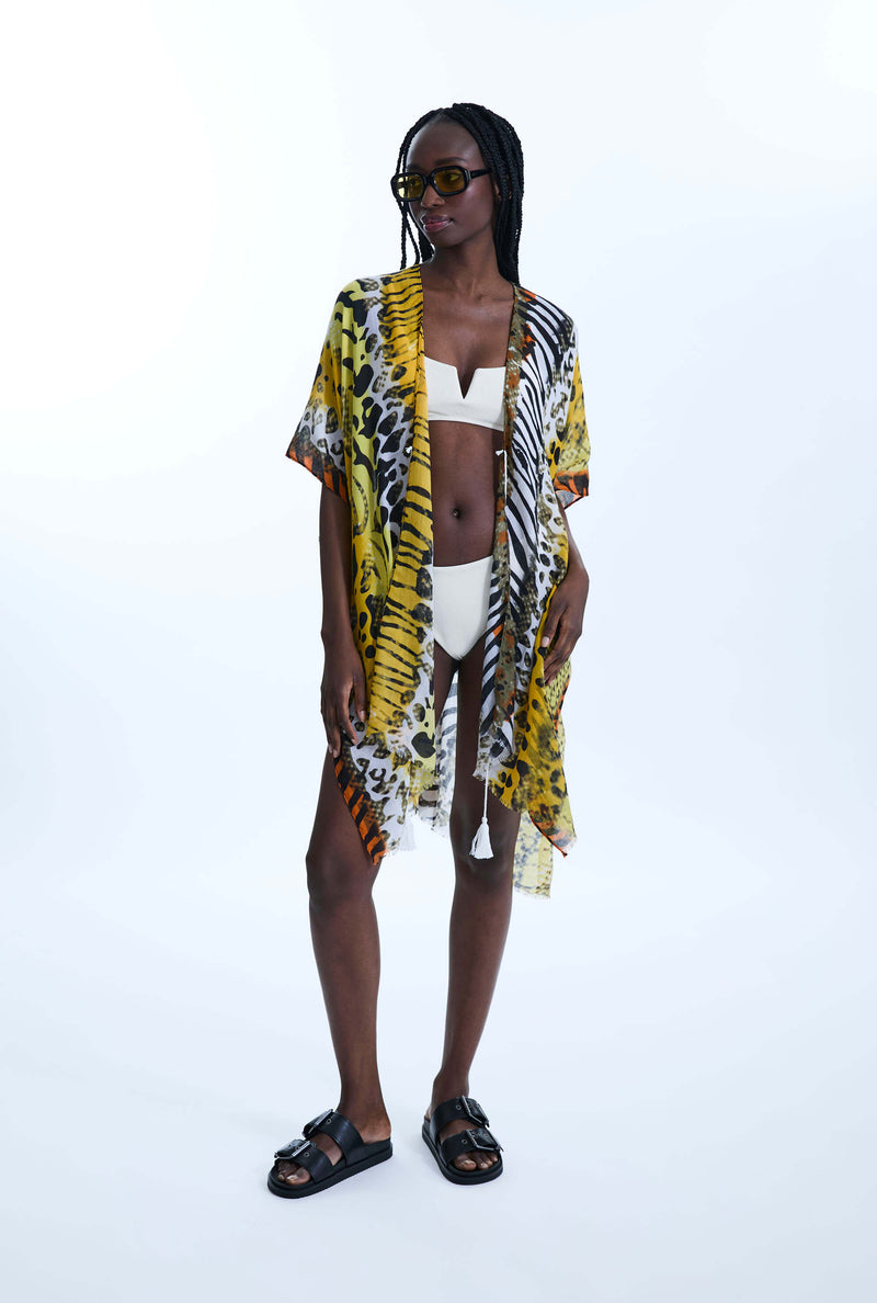 Savage Print Kaftan Yellow