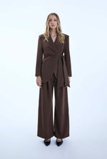 Side Brown Sash Blazer