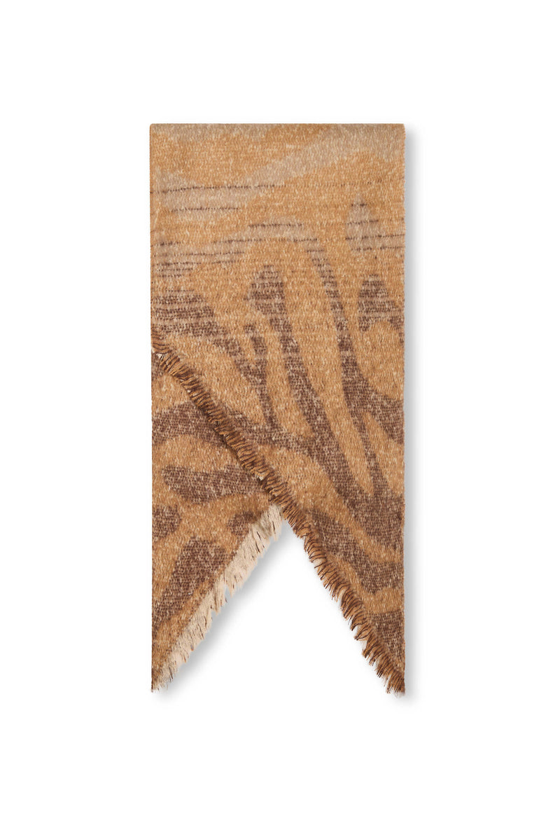 Tiger Print Brown Scarf