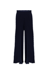 Pleated Cropped Trousers Navy