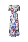 V-neck Floral Midi Dress Blue - James Lakeland