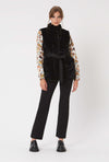 Ribbed Faux Fur Gilet with Belt - James Lakeland