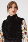 Ribbed Faux Fur Gilet with Belt - James Lakeland